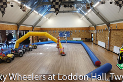 Mini Jeep track and parked electric cars at Loddon Hall