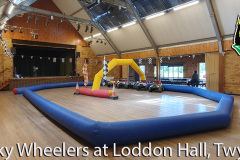 Inflatable mini Jeep race track inside Loddon Hall Twyford