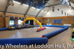 Mini Jeep driving circuit under vaulted roof at Loddon Hall